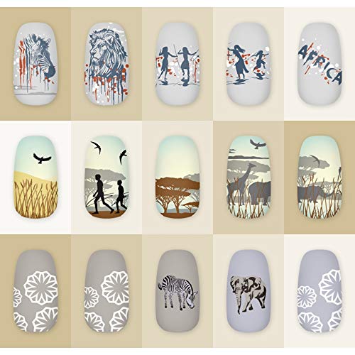 KADS Nail Art Stamping Platten Set - Nagelschablonen Mit Halter Für Stempelmuster