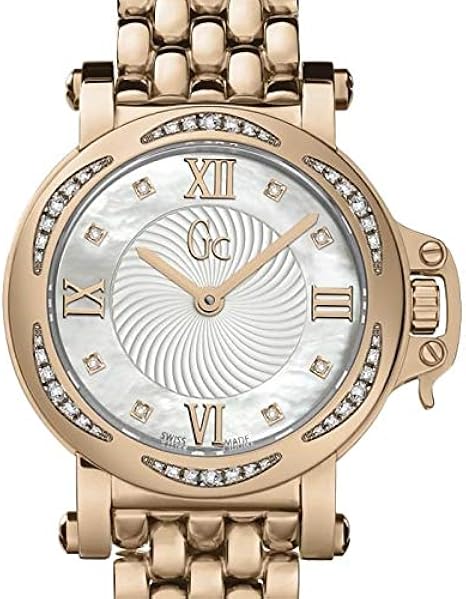 GUESS GC X52107L1S Femme Bijou Orologio da donna in acciaio inox oro rosa con  diamanti : Amazon.it: Orologi