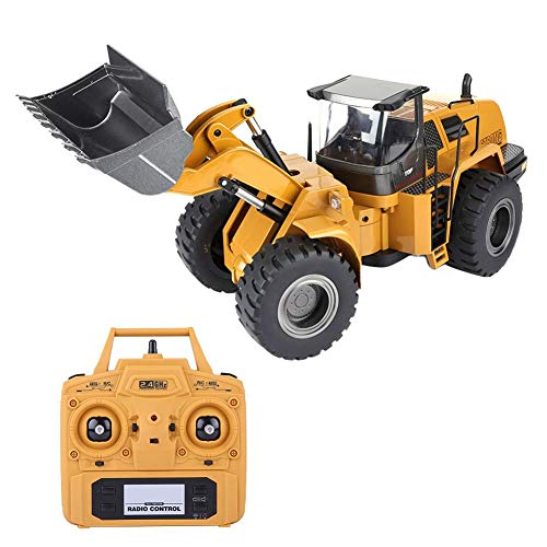 Dilwe Bulldozer RC, Giocattolo del Auto di Ingegneria Telecomando Elettrica Modello Escavatore 2.4G 1:14 per Bambini