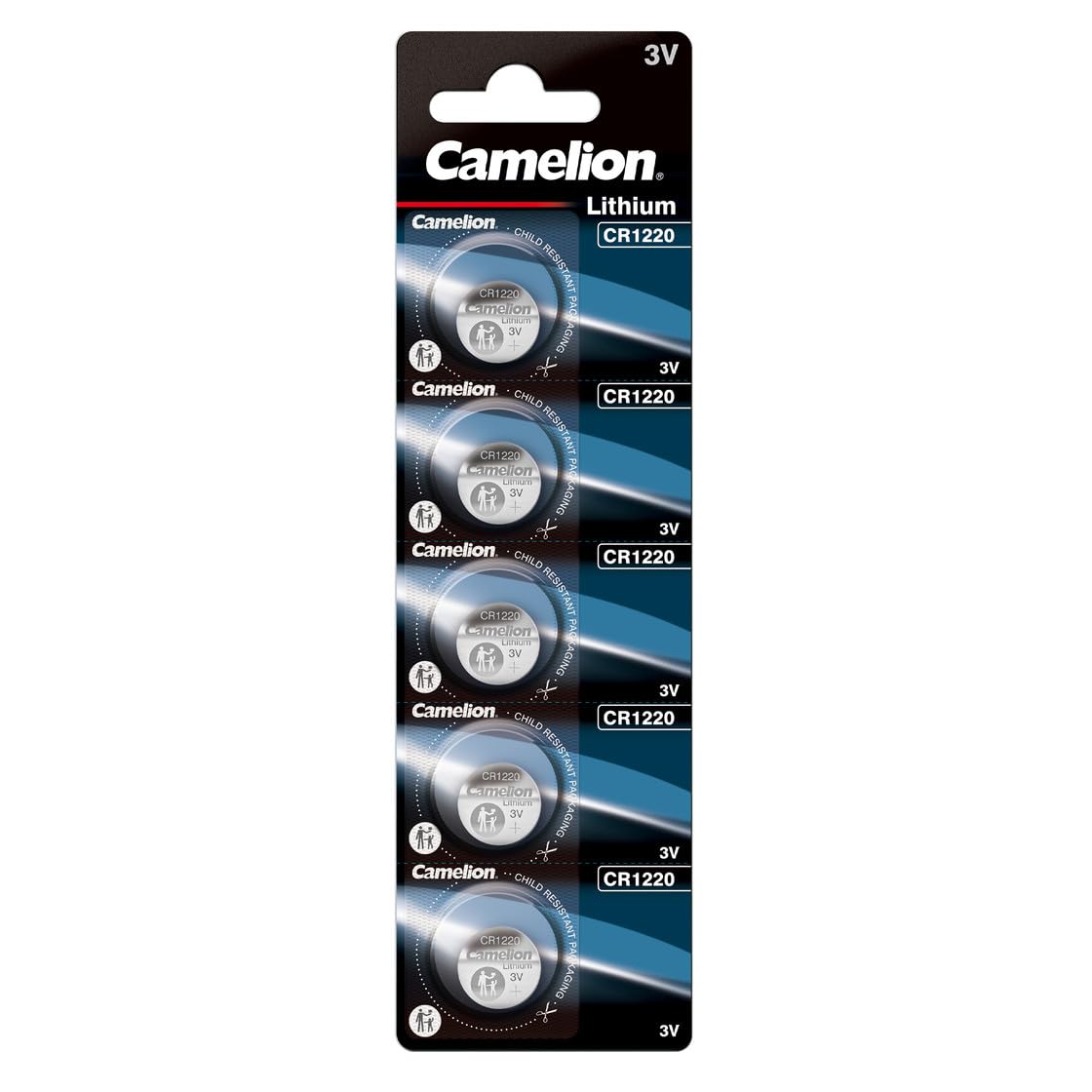 CAMELION Lot de 2 Packs de 5 piles Camelion Lithium CR1220 3V