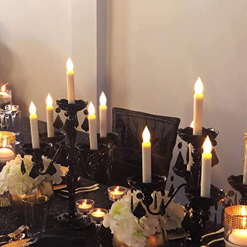 Image of Amagic 24 Pcs Hanging Floating Candles, No Remote & Battery, Flameless Led Taper Candles Flickering, Battery Operated Candlesticks, for Fireplace
