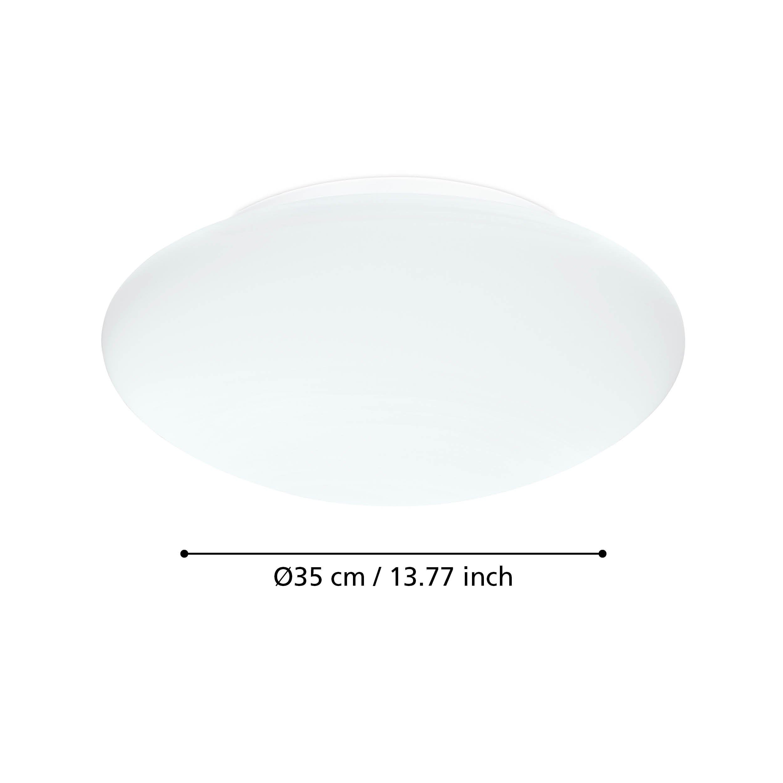 Eglo Lampada da soffitto Ella, Ø 35 cm, lampada da parete a 2 fiamme, lampada da soffitto in acciaio e vetro bianco opalino satinato, lampada per soggiorno, cucina, ufficio, corridoio, attacco E27