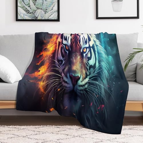 Manta de tigre para sofá en tardes frías de película en casa 3