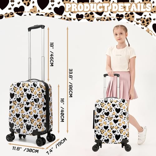 Image of Kid's Luggage Set 2 Piece Suitcase Set Hardside Luggage with Spinner Wheels Girls Carry on Toddler Travel Rolling Suitcase with Neck Pillow Airline Approved