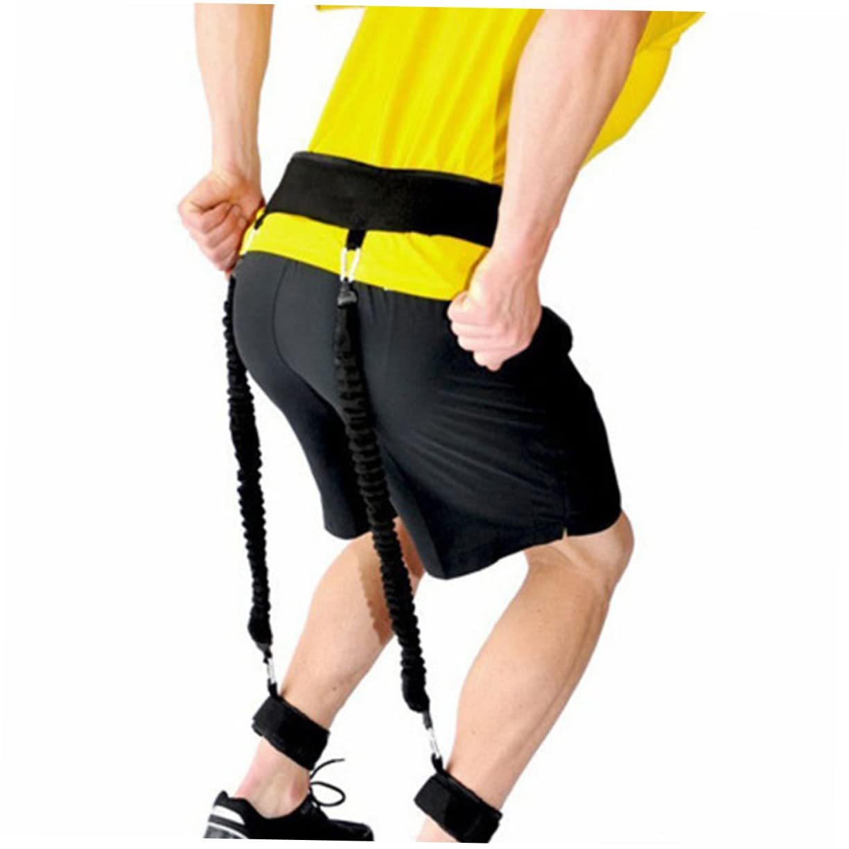 ibasenice Fasce Elastiche di Resistenza per Caviglie in Neoprene e Pelle Rigenerata Nero Set 1 per Allenamento Sicuro e Gambe Snelle per Esercizi Indoor e Outdoor