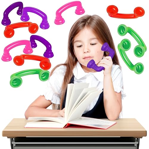 4Es Novelty 16 Reading Phones [16 Pack] Auditory Feedback Whisper Phone Classroom Manipulative Speech Therapy Toy Tool - Accelerates Reading Fluency & Pronunciation Phonic Materials