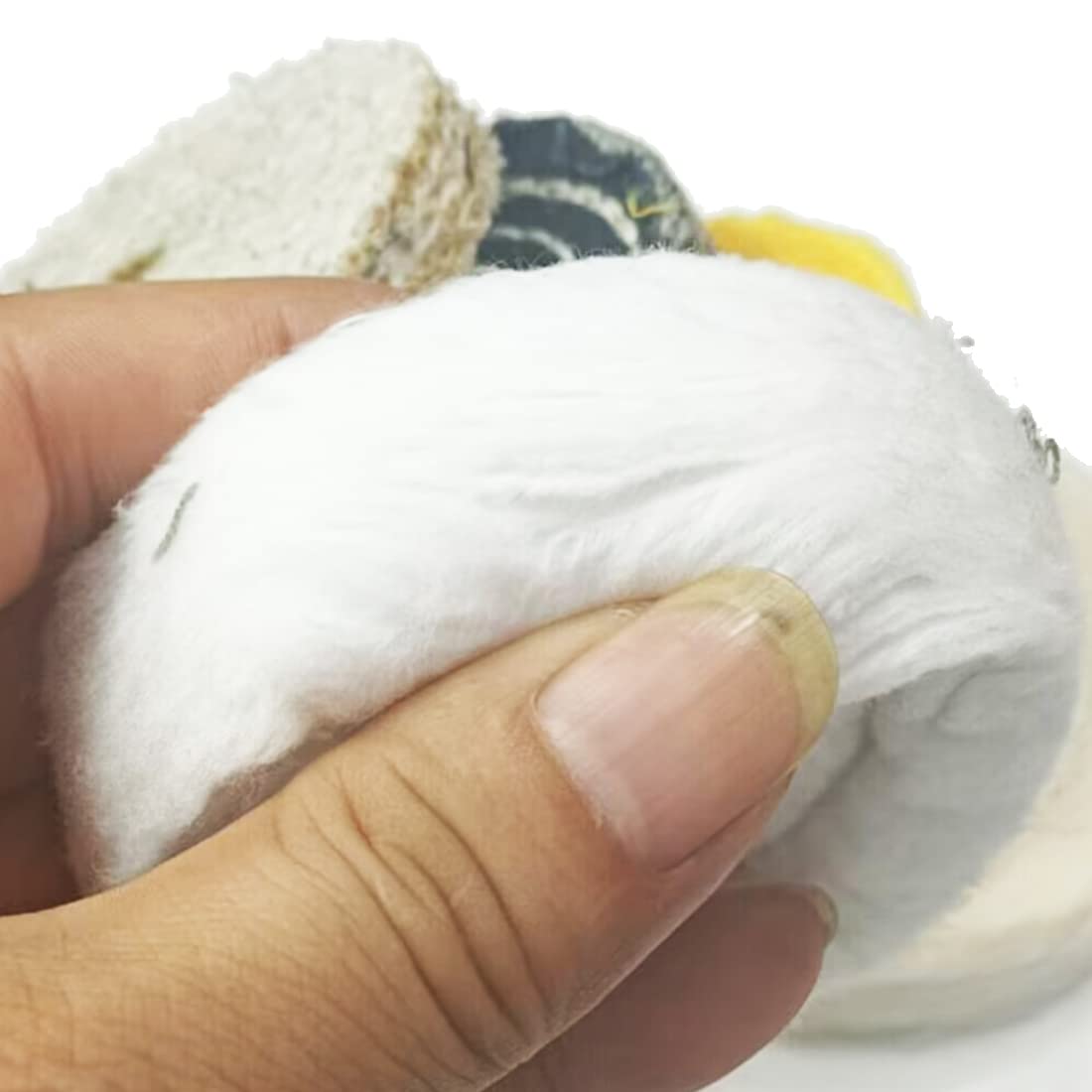 5 Pcs 4" Assorted Abrasive Buffing Wheel with 1/2" Arbor Hole | Cotton/Denim/Sisal Polishing Wheel for Jewelry, Jade, Silver, Aluminum, Metal, Steel, Copper Polishing and Waxing for Grinder