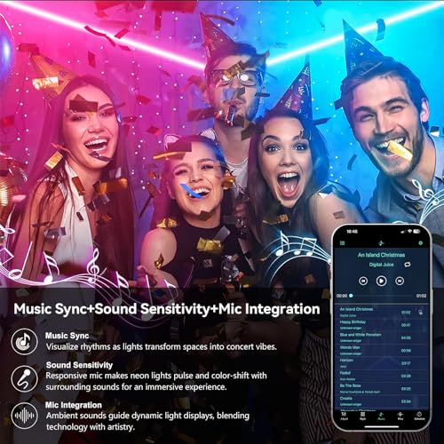 Tira de luz neón LED RGB 10m impermeable con control APP miniatura 5