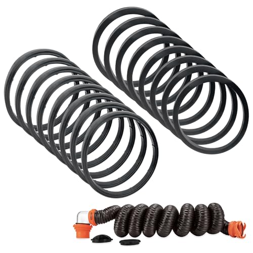 Image of 16 Pack RV Sewer Hose Gaskets 39834 Replacement, Compatible with Camco RhinoFLEX Revolution and Easy-Slip Sewer Hoses, Leak-Proof Odor-Tight Rubber Seal Fittings for Bayonet and 4-in-1 RV Sewer Hose