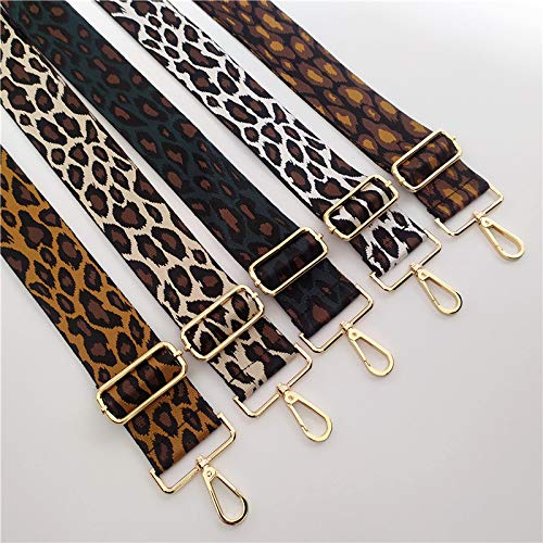 Tracolla regolabile per borse, 80-130 cm, con moschettone, motivo leopardato, larghezza 5 cm, tracolla per il fai da te, accessorio per borse da donna, rosa