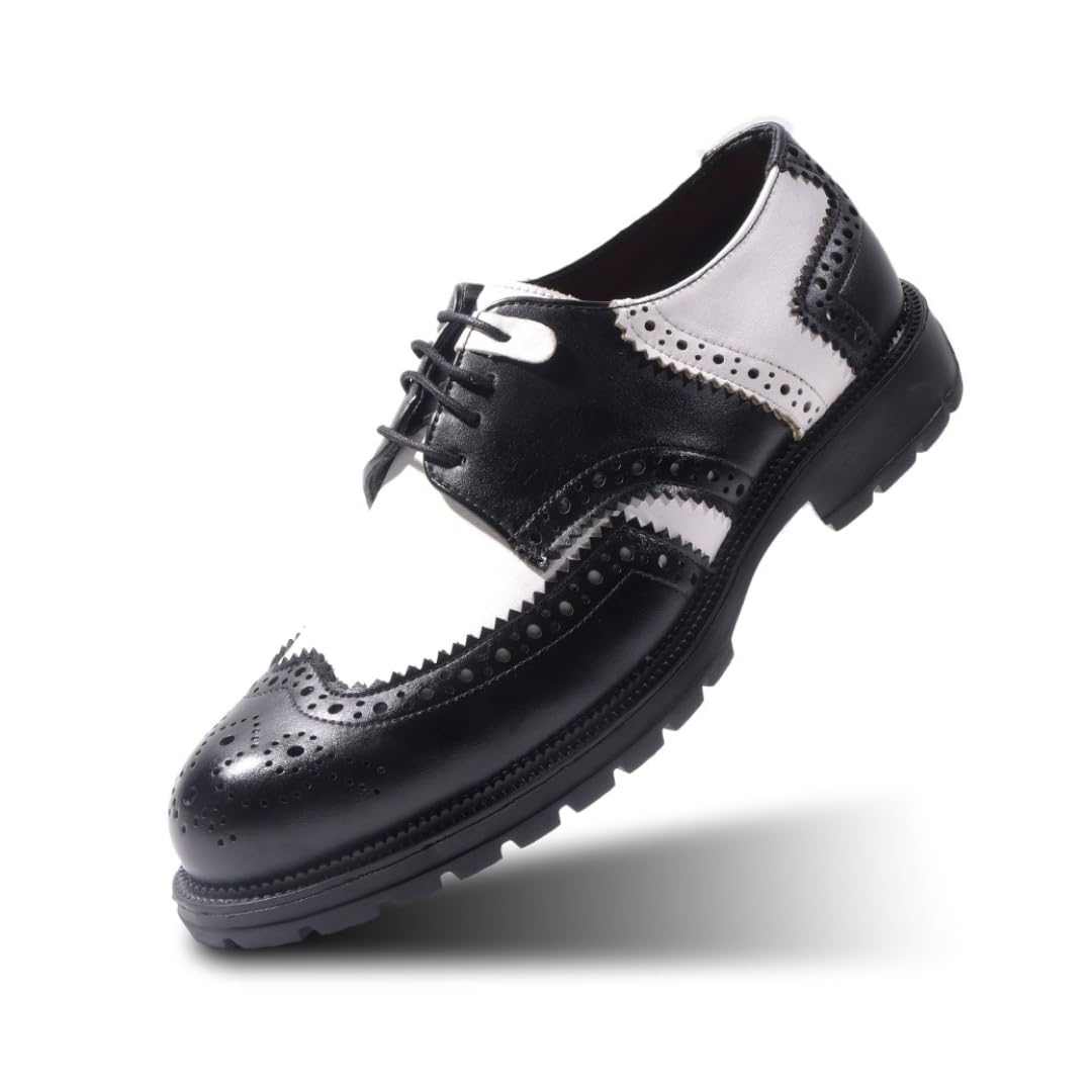 Atelier 1900 Wingtip Tricolor Brogue Lace-Ups – Burgundy, Black & Brown-image-11
