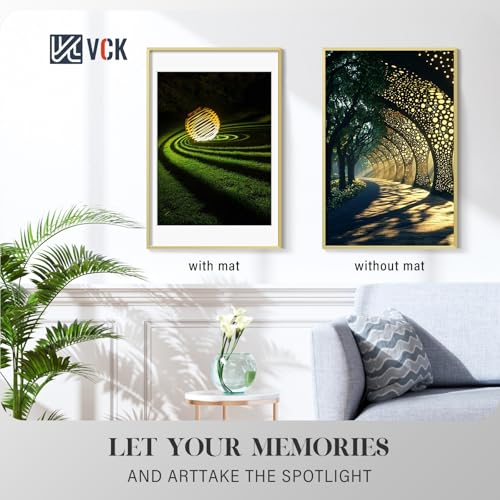 Image of VCK 20x30 Frame, Gold Metal - Matted to 18x24, 3 Pack, for Large Poster