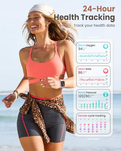 Image of Smart Watch for Women Men Fitness: Smartwatch for iPhone Android with SpO2 Blood Oxygen /Heart Rate Monitor, Sleep Tracking, Bluetooth Calls , 120+ Sports Modes, IP68, 2 Bands 30-Day Battery Life