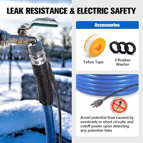Image of CHANGE MOORE Heated RV Water Hose - 12' 1 /2 inch Inside Diameter -4 Anti-Freeze, Thermostat, Thickened Heat Belt, Drinking Water Hose