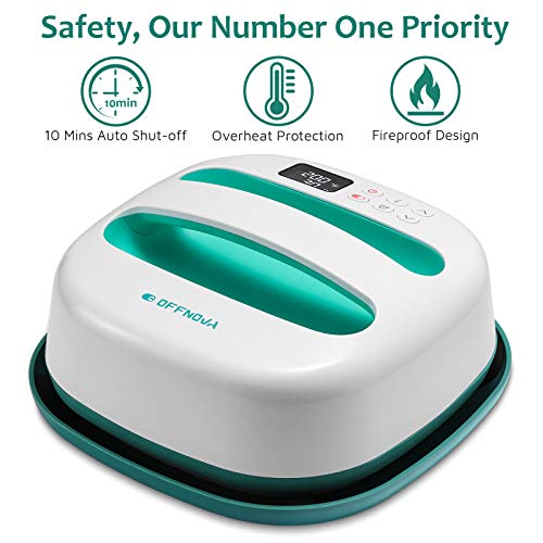 Offnova Heat Press Machine For T-Shirts, Portable 9"X9" Iron-On Press For Htv Vinyl And Heat Transfer Sublimation For Tote Bags, Hat, Diy Projects, Mint #TOP4