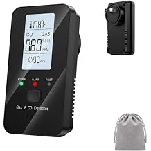 4-in-1 Detector, HD Screen, Real-Time Display for Home, Apartment, Hotel, Camping RV, Bonus Storage Bag Included Black