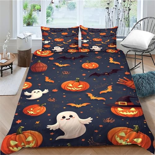 Funda Nórdica de Gran Tamaño | Diseño de Halloween | 240x220 cm para Habitación Matrimonial