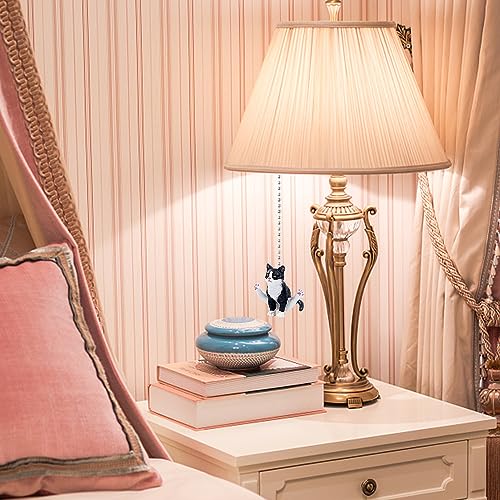 Image of Cat Ceiling Fan Pull Chain,Cute Realistic Gym Cat Fan String Pulls Charm Extension Decorative,12in 3mm Diameter Beaded Fan Light Pull Chains Extender Ornaments with Connector for Kids Room