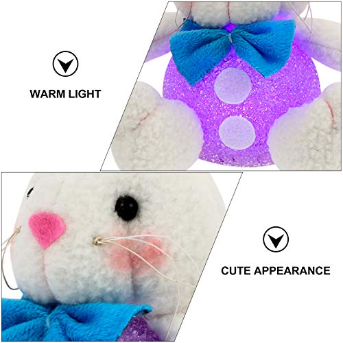 Amosfun 2Pcs Bonito Coelho Crianças Brinquedos Boneca Brinquedos Luz Da Noite de Coelho Da Páscoa Co