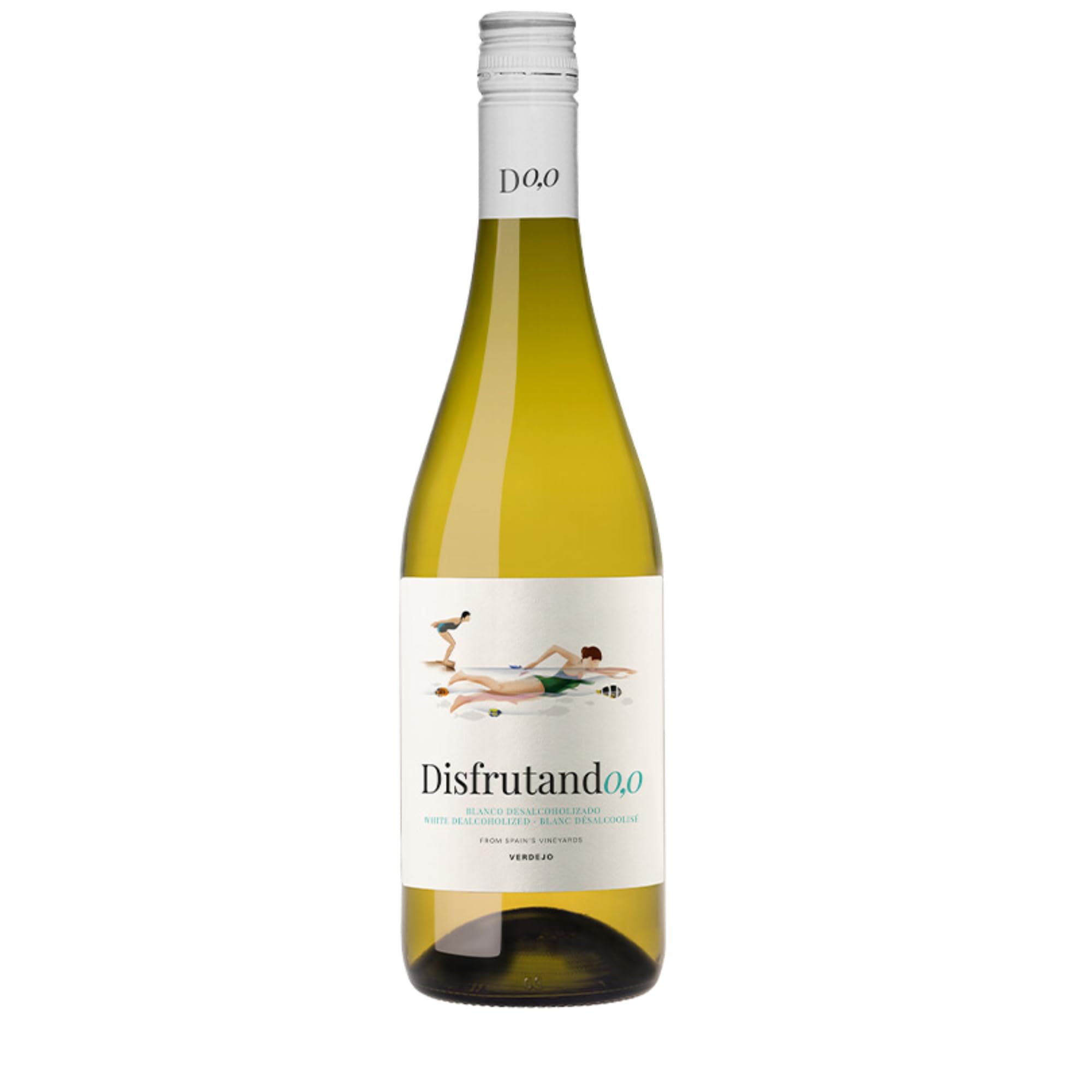 Disfrutando 0,0 Blanco Verdejo Sin Alcohol | Sabor Fresco y Agradable para Momentos Especiales y Celebraciones| Pack 6 Botellas de 75cl