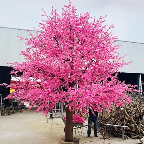 Image of WLYPE Simulation Peach Tree Fake Peach Tree, Large Plant Simulation Cherry Tree, Simulation Plum Tree Wishing Tree Peach Decoration(1.6m*1.2m)