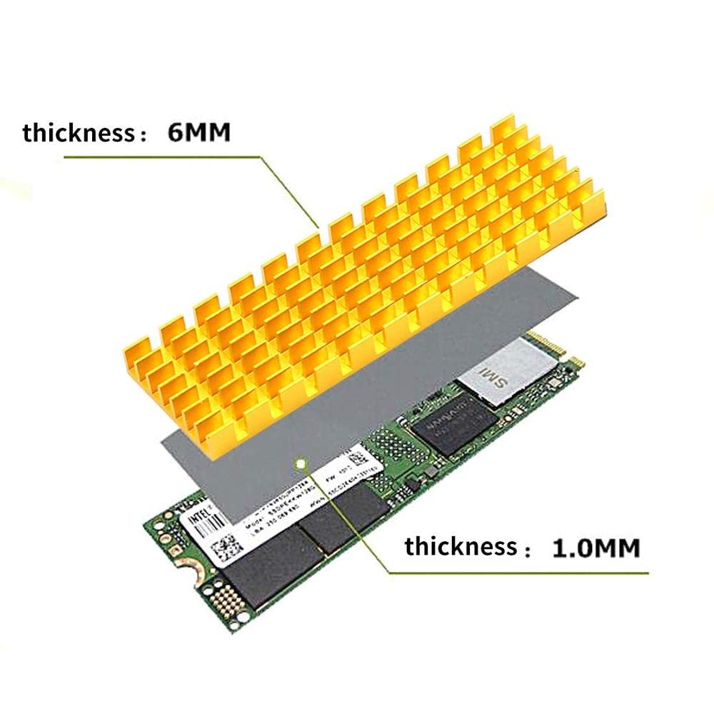 Kühlkörper 20PCS Aluminium Kühlung Kühlkörper Thermal Pads Wärmeableitung Kühler Dicke for M.2 NGFF SATA PCI-E NVME m2 SSD Heatsint
