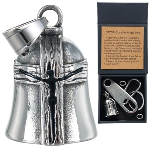 Image of Motorcycle Bell Guardian Angel Charm - Weather-resistant Good Luck Gremlin Bells With Gift Box, Legend Card, Keychain