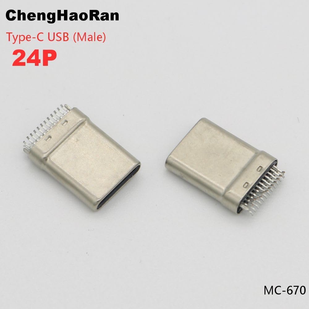 Wiring Connecting Terminals - 1pcs DIP 24P USB 3.1 Type C Male Plug Socket Connector for Test PCB Board 24pin for DIY USB Jack Charging Socket Interface