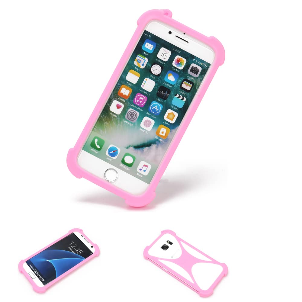 K-S-Trade Cover In Silicone Per Gigaset GS80 – Custodia Paraurti Morbida Rosa, Protezione Antiurto Con Accesso Facile A Pulsanti E Fotocamera