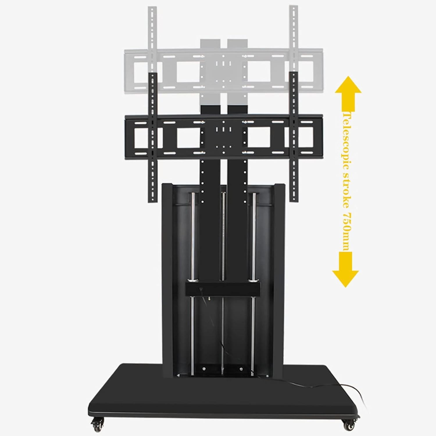 TABOJS Soporte para TV con Ruedas Soporte para TV de Doble Columna Ajustable de pie con Control de Pelusa Soporte para TV para televisores de 32 "65" Carro para TV móvil con Estante de