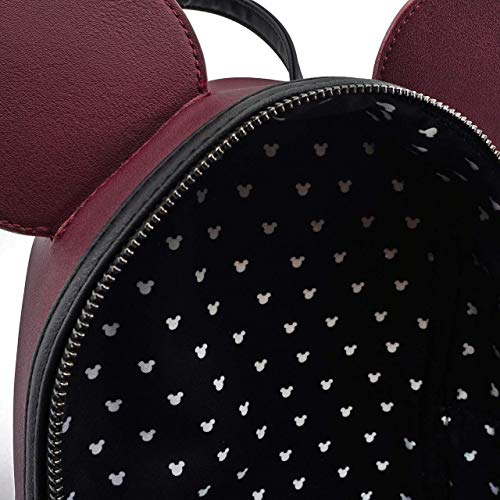 Loungefly Minnie Mouse Maroon Quilted Womens Double Strap Shoulder Bag Purse - Image 4