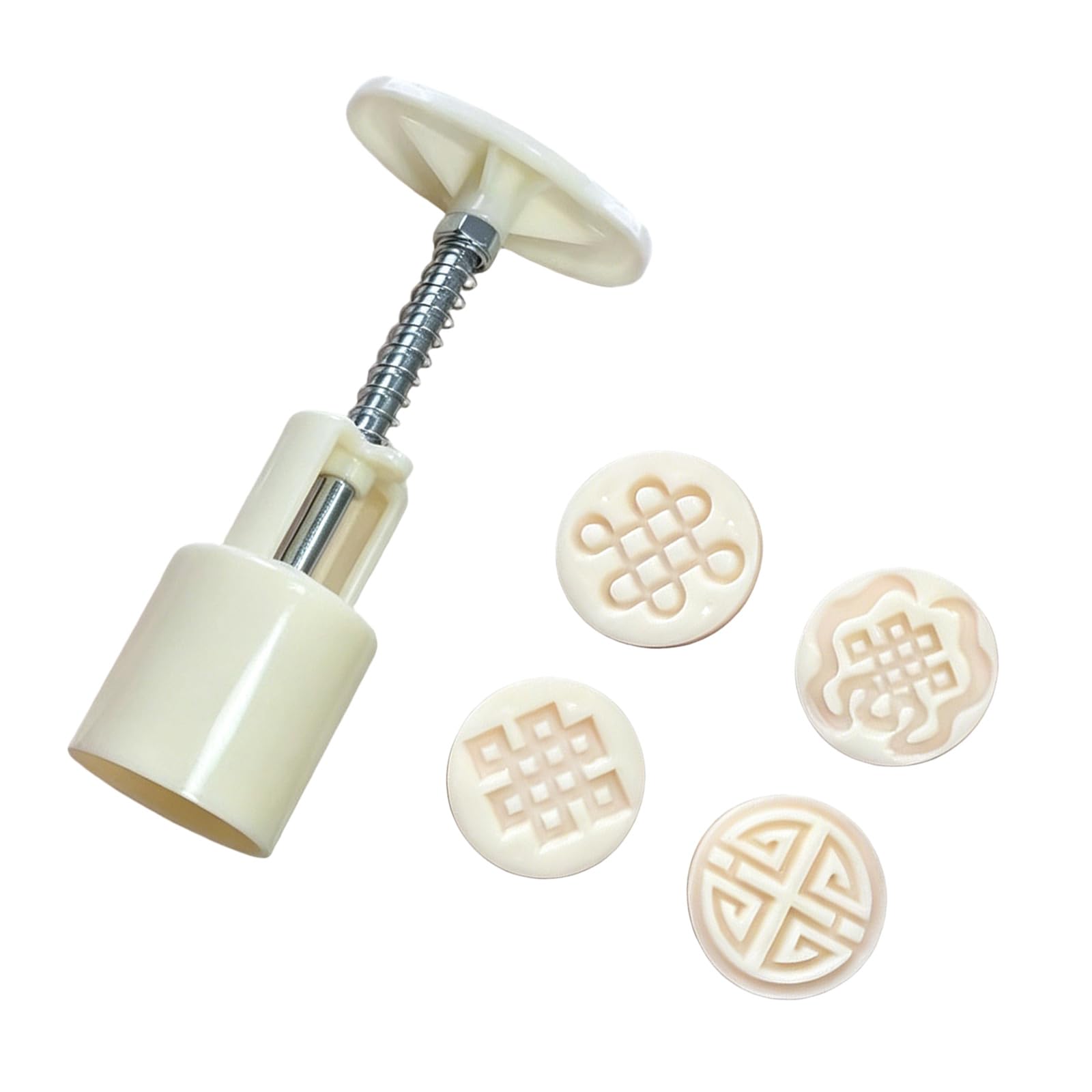 Hangsu Chinese Knot Embossing Moons Cake Molds ABS Hand Press for Traditional Pastries Making Kitchen Gadget Festival Baking Equipment