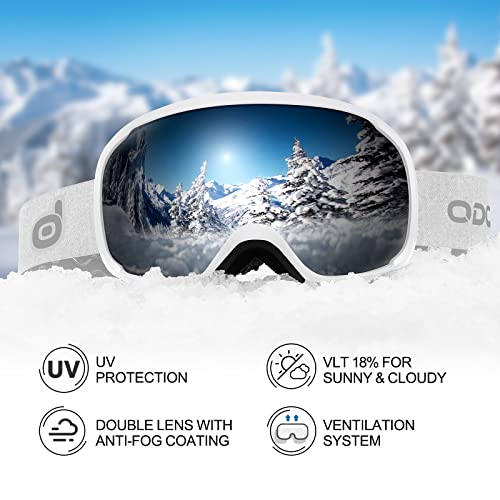 Odoland Ski Helmet, Snowboard Helmet with Ski Goggles for Skiing, Shockproof, Windproof, Safety Snow Sports Helmet and Protective Goggles for Men Women and Youth,White, S by Odoland - Image 7