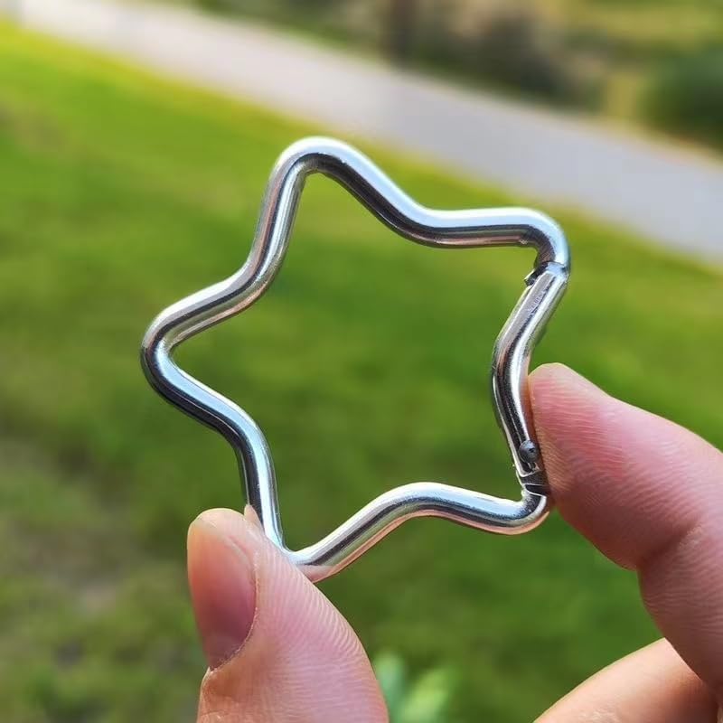 Dark Gray Star Shaped Climbing Buckle, Aluminum Alloy Carabiner Clip, Keyring Hook for Camping, Hiking, Fishing, Outdoor Activities - Image 5