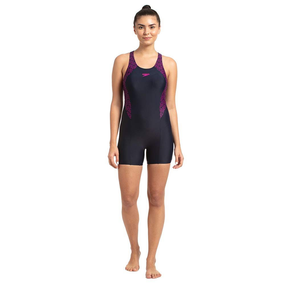 SpeedoWomens Boomstar Splice Racer Back Legsuit Swimwear