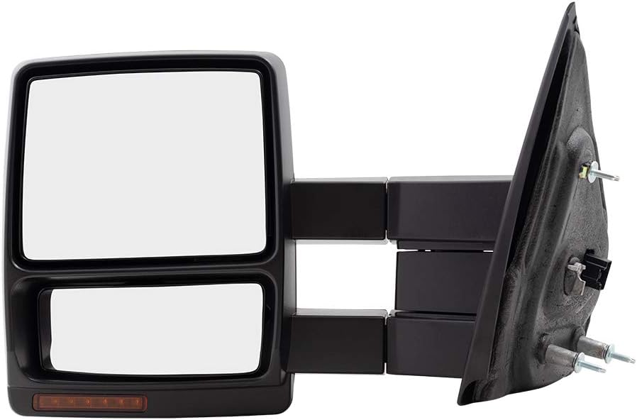 Drivers Power Tow Side Mirror Heated Memory Signal Puddle Lamp Chrome Cover Replacement for 2008-2014 Ford F150 Pickup Truck 9L3Z17683EC