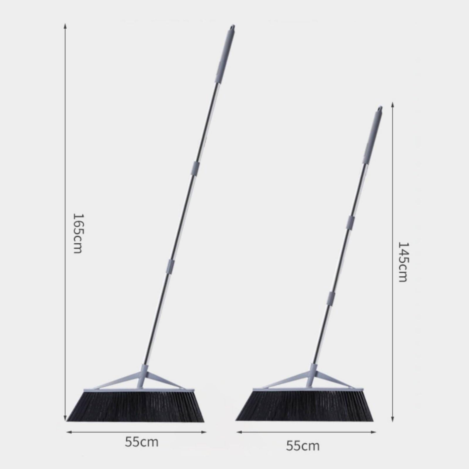 F Fityle Escoba Exterior Escoba Dura Cepillo de Patio de Suelo Construcción Fuerte con Cerdas Rígidas y Cabeza de 55cm Barrido Estable y