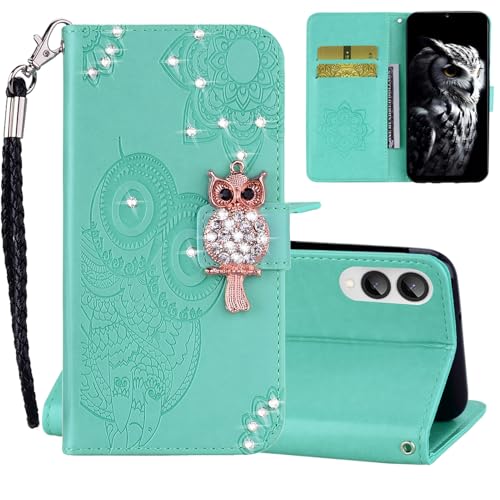 Étui portefeuille Samsung S25 Edge en cuir PU imprimé chouette avec dragonne et béquille