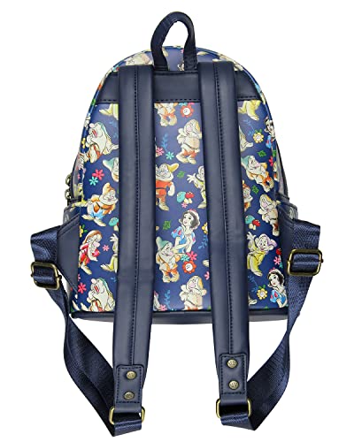 Loungefly Disney Snow White And The Seven Dwarfs Floral Watercolor Allover Print Mini Backpack #TOP1