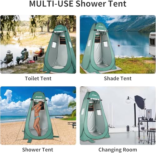 FIRINER Pop Up Toilet Tent Portable Shower Changing Room with Window - Image 7
