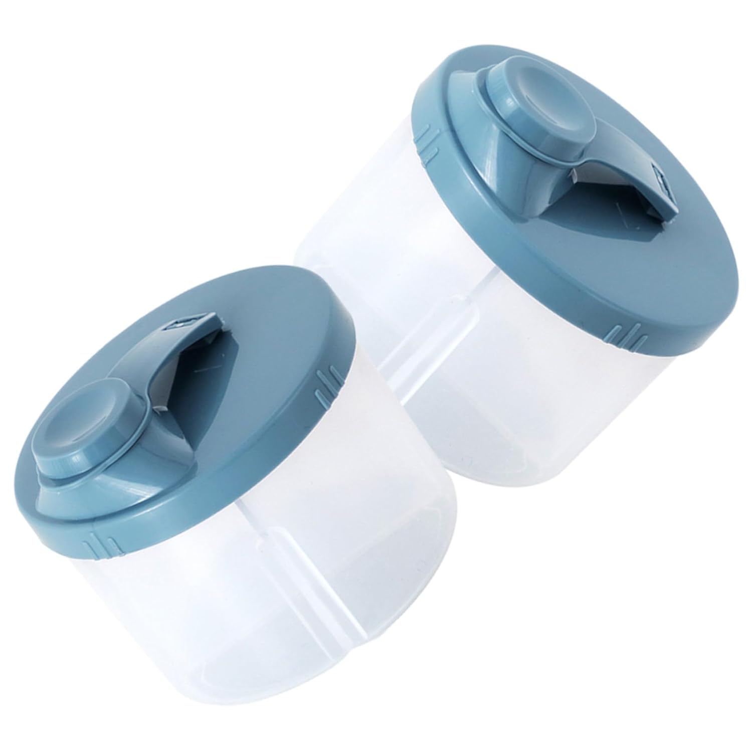 2 pcs Formula Dispenser Container Four-Compartment Milk Powder Storage Box Portable Feeding Organizer for Travel and Outdoor Use Grey-Blue