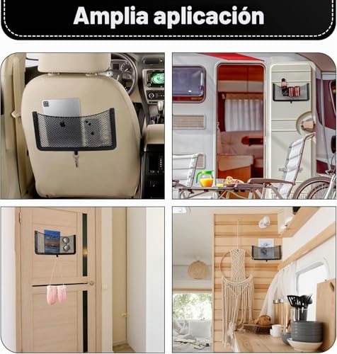 Miniatura 6 de Einesin Red Almacenamiento Caravana De Abs Coche, Organizador Para Almacenamiento, Multifuncional Red Maletero De Coche Asiento Para Equipaje, Autocaravanas, Barcos, Hogar