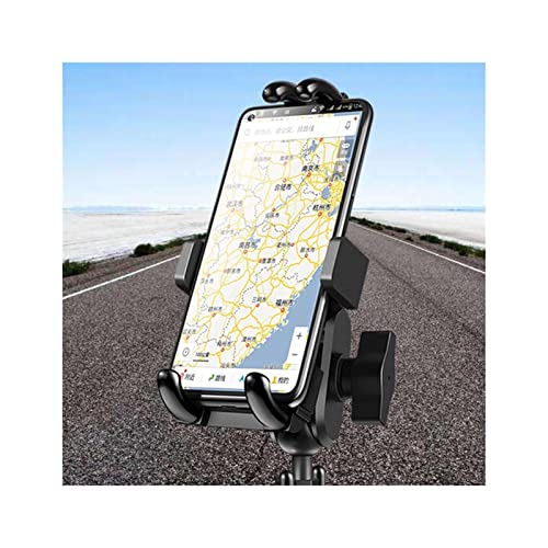 Universele Motorfiets Bike Mobiele Telefoon Houder Aluminium Fiets Rijpbeugel GPS Mount Stuur Side Mirror Stand (Color : Anti-theft knob) - Image 4