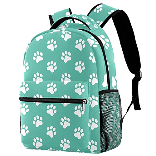 Sac à dos de voyage enfant avec porte-bouteille et motif chat vert mixte
