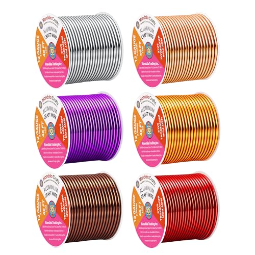 Mandala Crafts 12 GA Purple Brown Red Assorted Anodized Aluminum Craft Wire