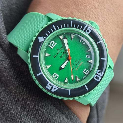 Image of 22 MM Watch Strap Replacement for Blancpain X Swatch with Hex Spanner Quick Release Silicone Watch Band Compatible with Bioceramic SCUBA Fifty Fathoms