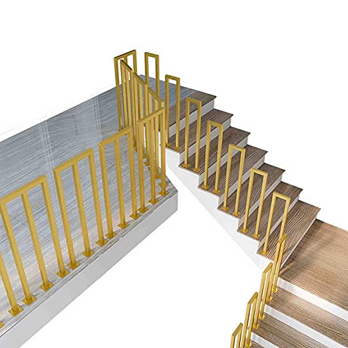 Rampe d'escalier d'intérieur en fer couleur or pour loft et escalier de transition