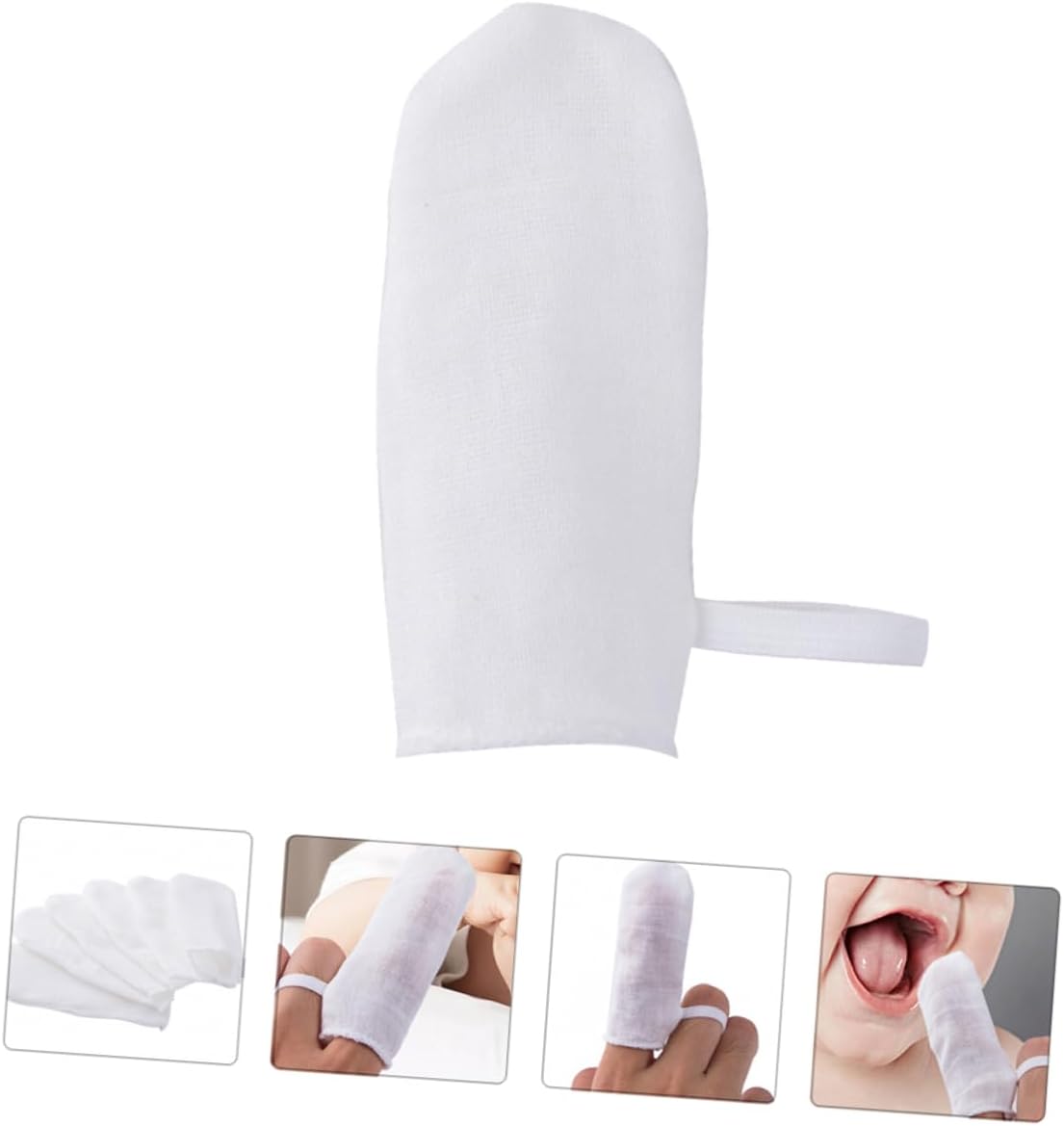 NOLITOY 1 Set 18pcs Gauze Finger Toothbrushes for Infant Toddler Deciduous Teeth Gum Brush Oral Cleaner Safe for Sensitive Gums