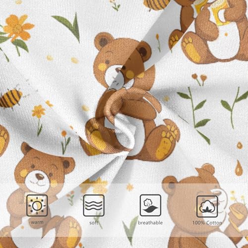 Cute Teddy Bear Flower Boys' Underwear 100% Cotton Boys' Briefs Soft Toddler Underwear3