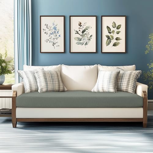 Image of CHUN YI Stretch Loveseat Couch Cushion Cover Suitable for 2 Settee, Sofa Seat Slipcover with Spandex Jacquard Fabric(Medium,Dove Grey)